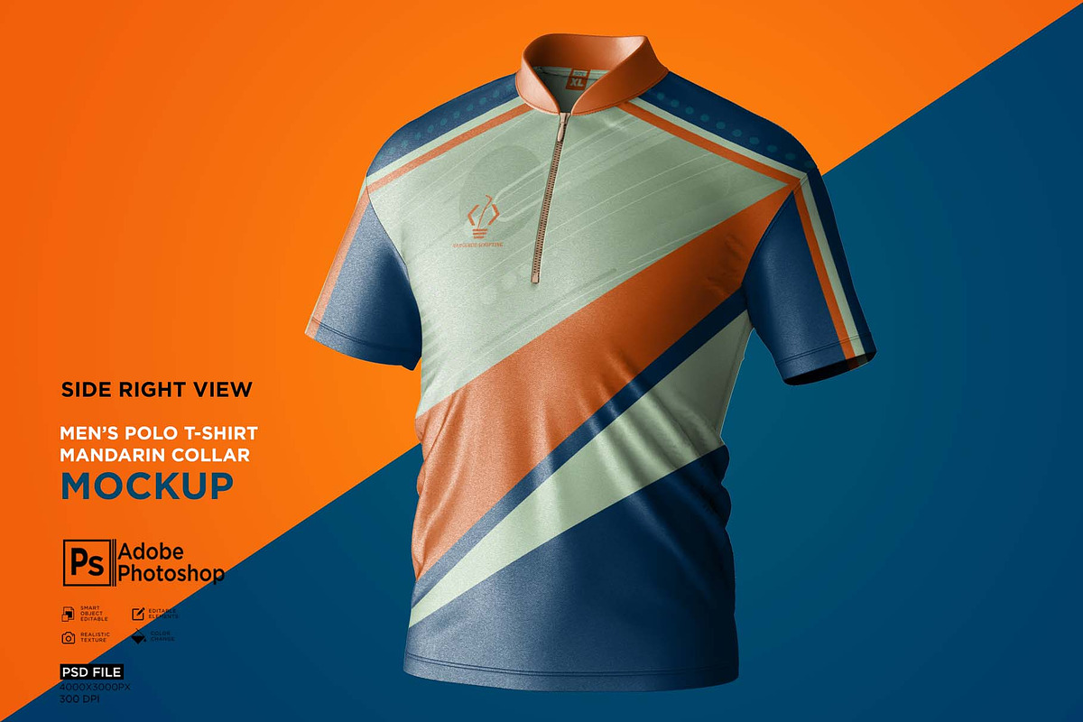 HOT Shirt Template Mandarin Collar Polo T Shirt Polo T-Shirt