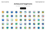 Archery and Target Icons, a Solid Icon by Wencory (Thumbnail 1 of 2)