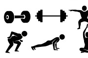 Fitness Workout Silhouette Icon Set, an Illustration by musafir_fashion (Thumbnail 26 of 51)