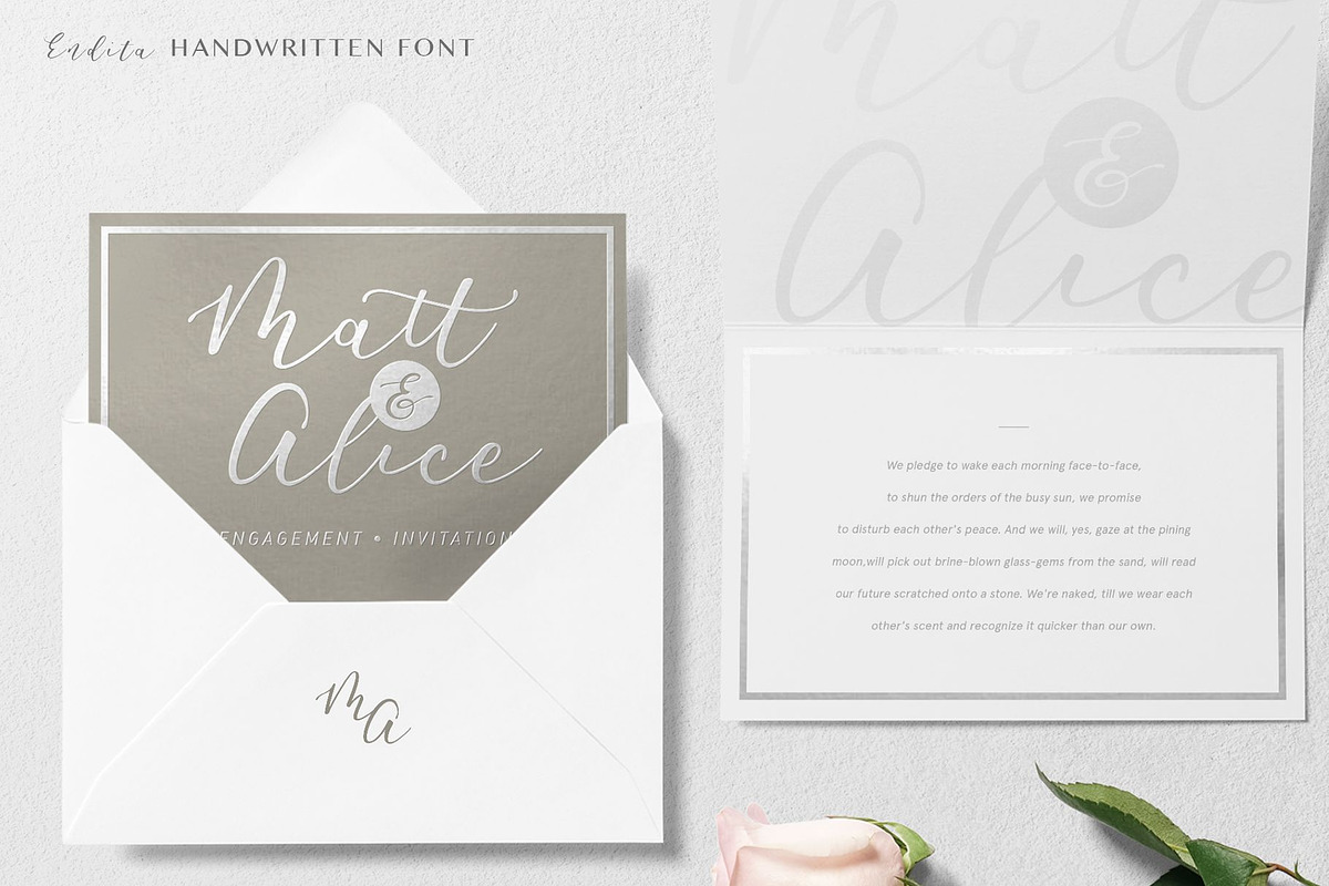 Endita Handwritten Font and Extras preview 2