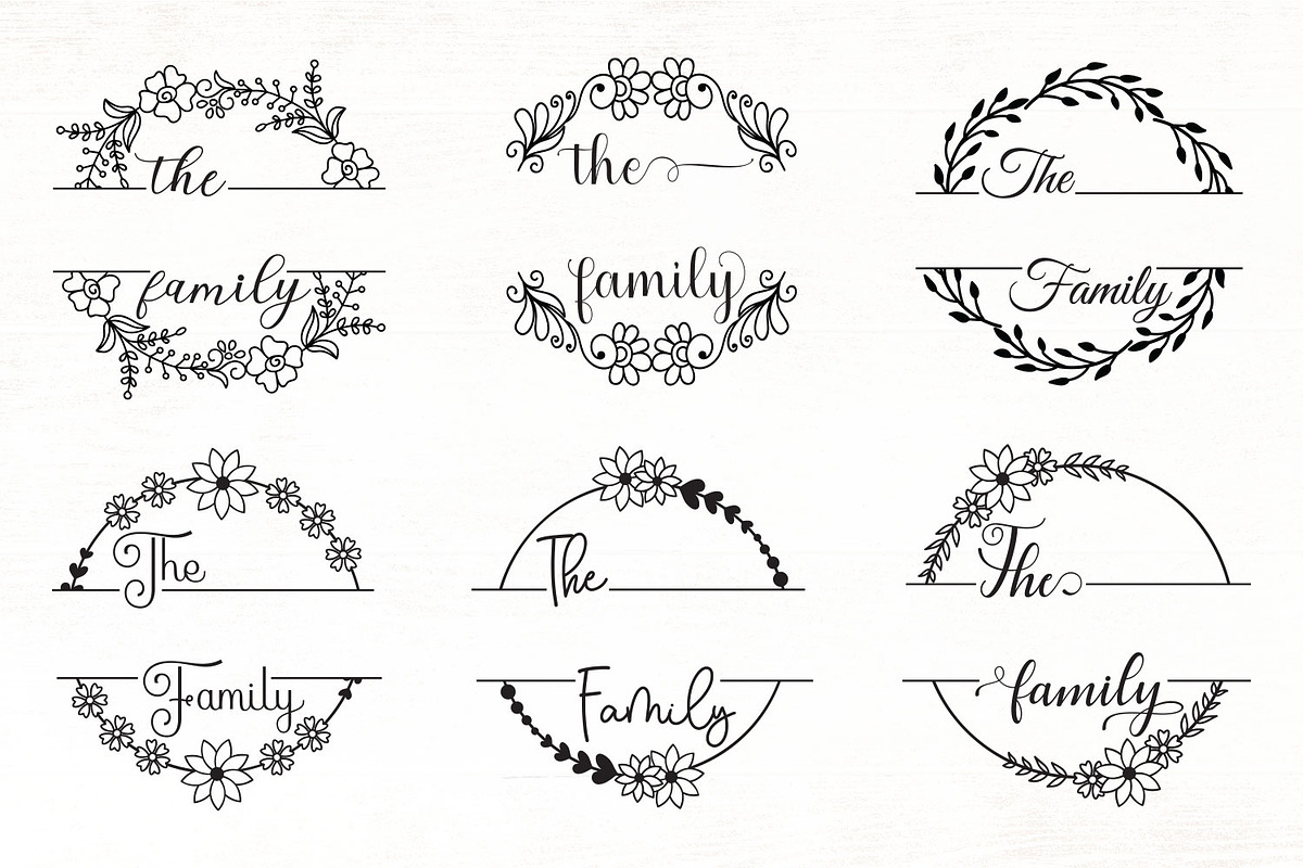 Family monogram SVG Bundle, an Object Graphic by Dasagani (Photo 2 of 8)