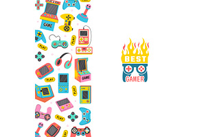 Gaming. vertical pattern template, a Technology Illustration by Onyx