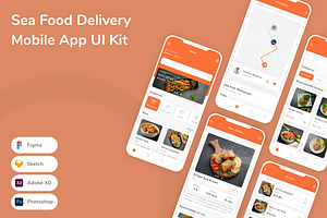 Sea Food Delivery Mobile App UI Kit