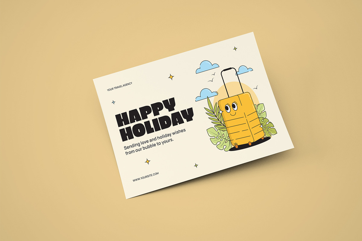 Travel Greeting Card - Retro Theme, a Card Template by Neermana (Photo 3 of 4)