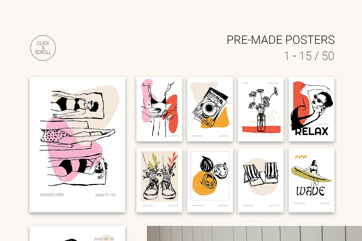 SUMMER VIBES posters set, a Seasonal Illustration by Yuliia Lashevska (Photo 3 of 11)