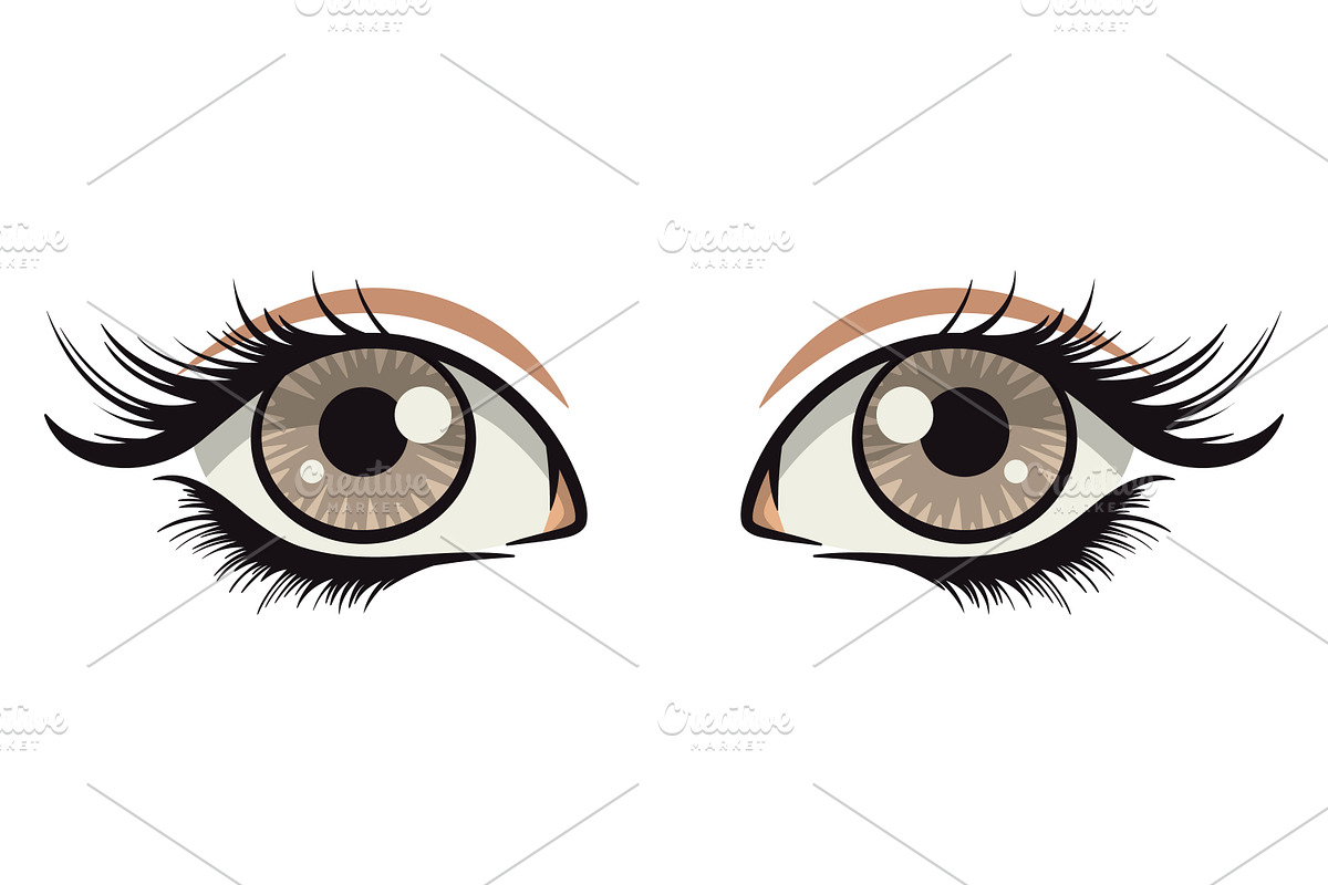 Anime Style Vector Set of Flat Eyes., a Person Illustration by Gomolach (Photo 22 of 25)
