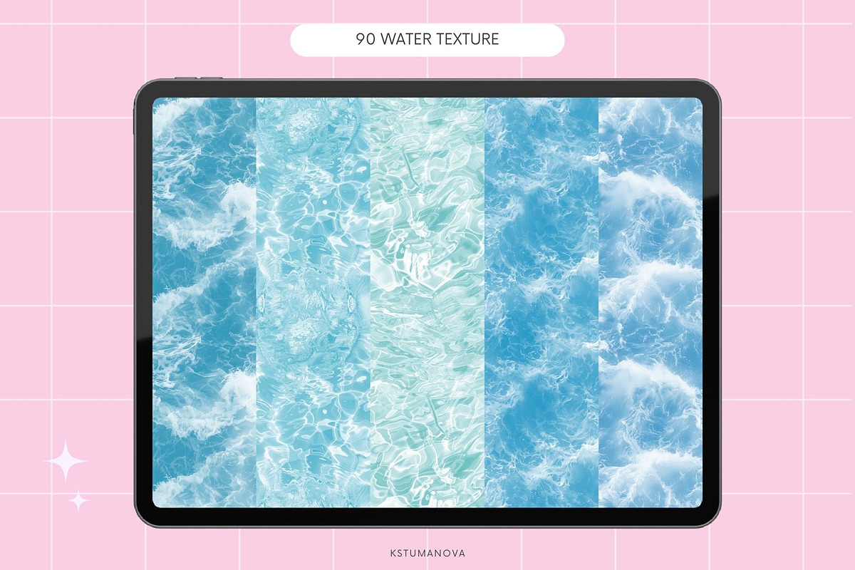 Procreate water sea, waves brushes, a Brush Add-On by KsTumanova (Photo 2 of 7)