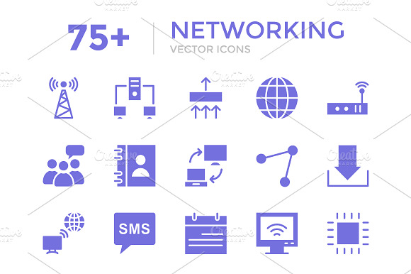 75 Networking Vector Icons