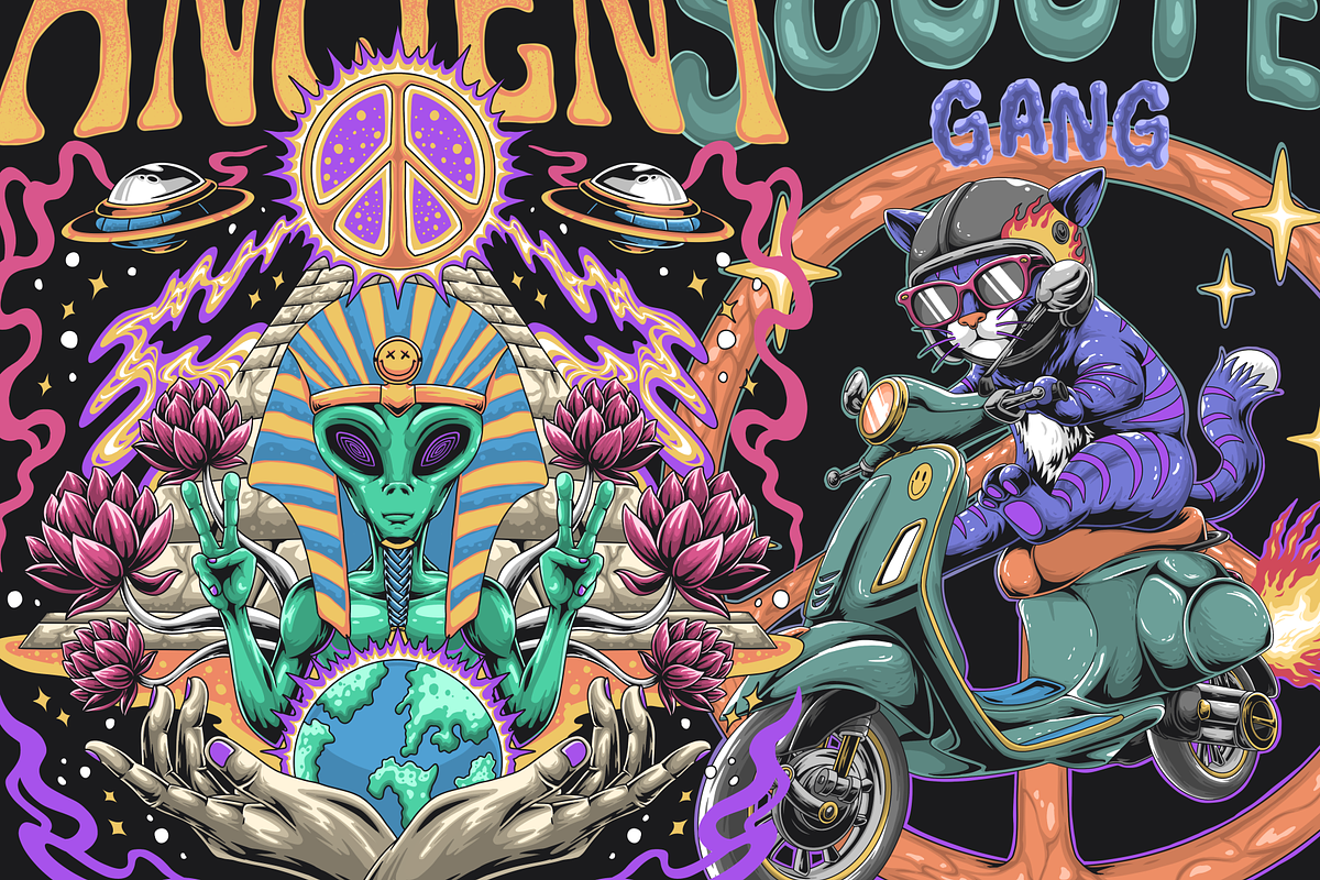 Trippy Psychedelic Illustration, an Object Illustration by Pries Studio (Photo 2 of 3)