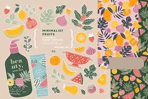 Minimalist fruits collection