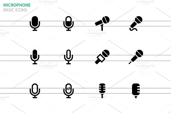 Microphone Icons On White