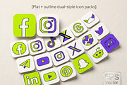 Social Flow Dual Style Icon EPS Pack, a Technology Illustration by NH graphic (Thumbnail 2 of 3)