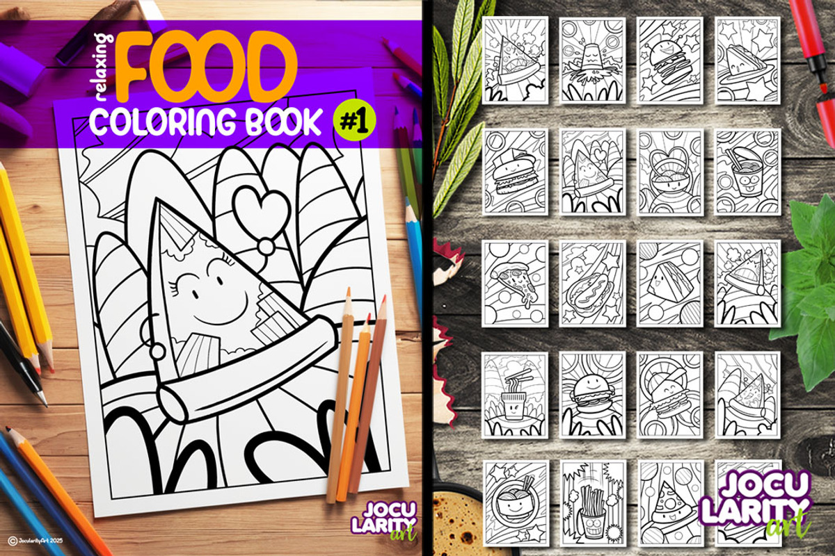 Relaxing Food Coloring Book #1, an Illustration by Jocularity Art (Photo 2 of 2)