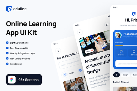 Eduline - Education & Online Learnin, an UI Kit Template by Unpixel Design