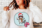 Christmas Funny Raccoon Coquette PNG, an Illustration by SinaCreation (Thumbnail 4 of 7)