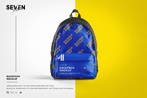 Realistic Backpack & Pocket Mockup, an Advertising Mockup by Se٧enStudio