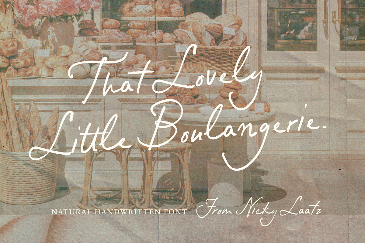 Little Boulangerie Handwritten Font, a Handwritten Font by Nicky Laatz (Photo 1 of 27)