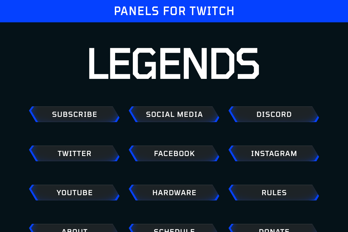 Legends Twitch Panels - 8 Colors, a Social Media Template by Gear Store (Photo 8 of 8)