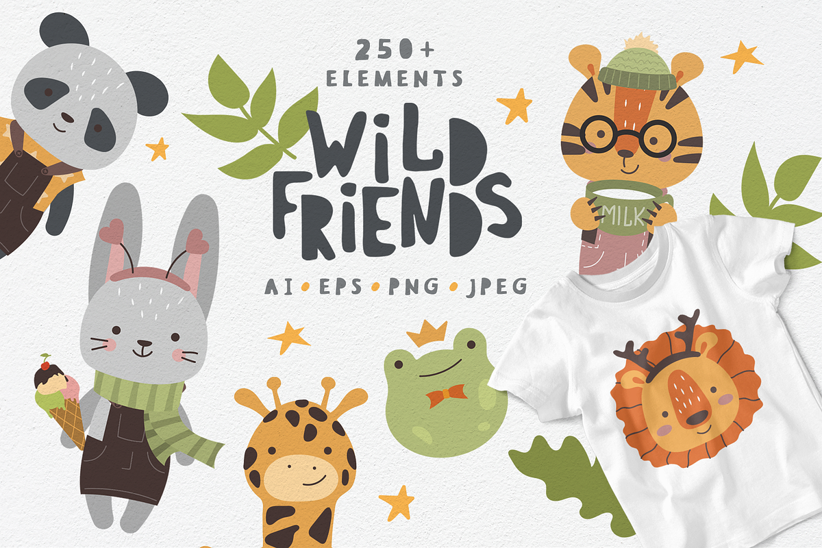 Wild Friends. Baby animals set, an Animal Illustration by RinaKustova (Photo 1 of 16)