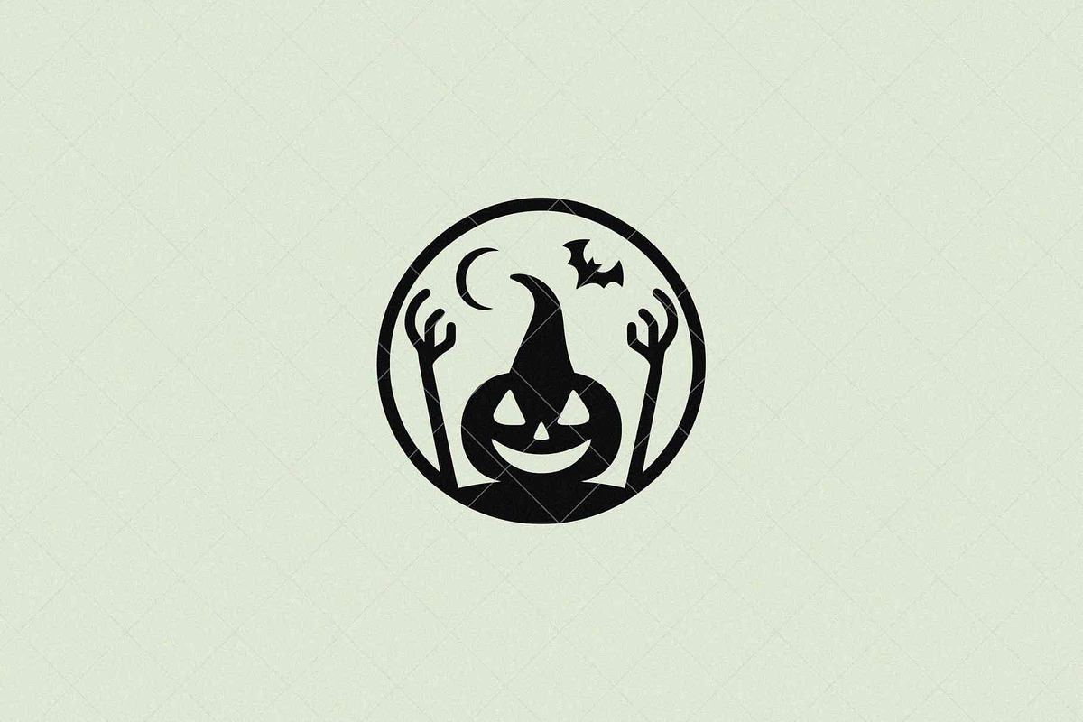 Spooky Pumpkin Emblem, a Seasonal Illustration by Vectorium Studio (Photo 1 of 3)