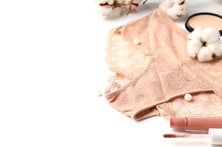 Concept of female clothes with panties on white background, a Beauty & Fashion Photo by AtlasStudio
