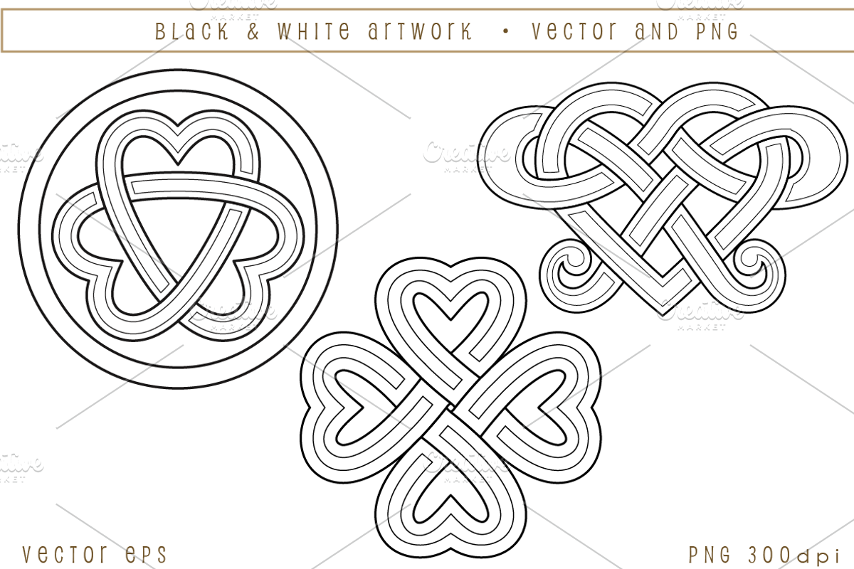 Celtic Heart Knots, an Illustration by AonCelticArt