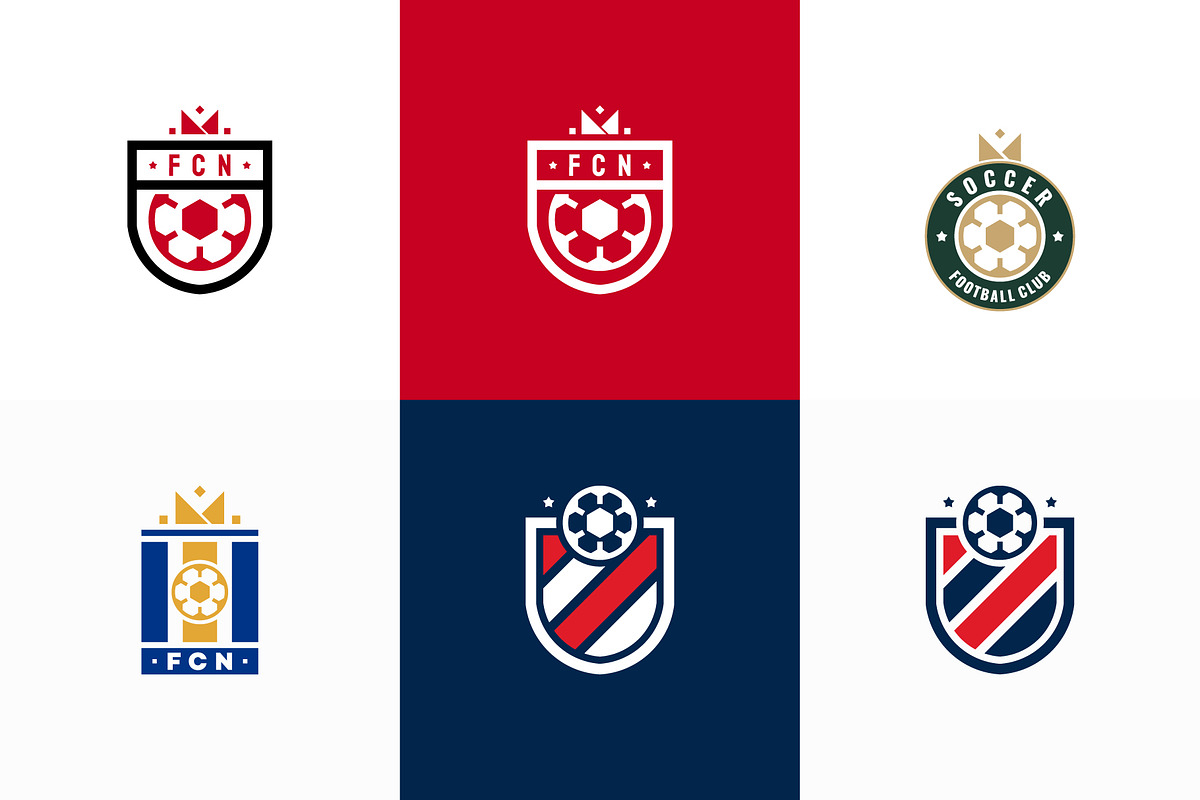 Set of Football Badge with shield, a Branding & Logo Template by Lucky Creative (Photo 1 of 5)