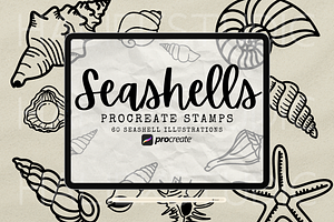 Seashell Procreate Stamp Brush Set