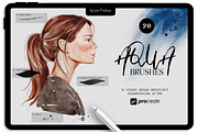 Watercolor Procreate Brushes, a Brush Add-On by Les Frolova (Thumbnail 1 of 9)
