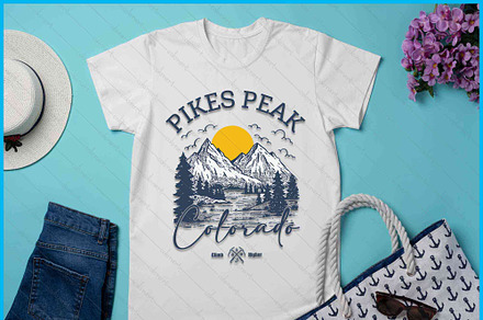 Pikes Peak Colorado Hiking Retro, a Graphic by Creativeusart