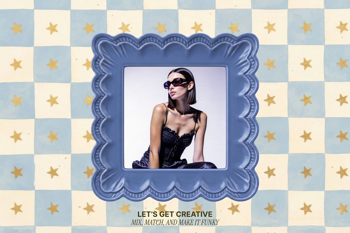 Funky 3D Wavy Frames Y2K Aesthetic, an Object Graphic by OliaMuseDesign (Photo 7 of 7)