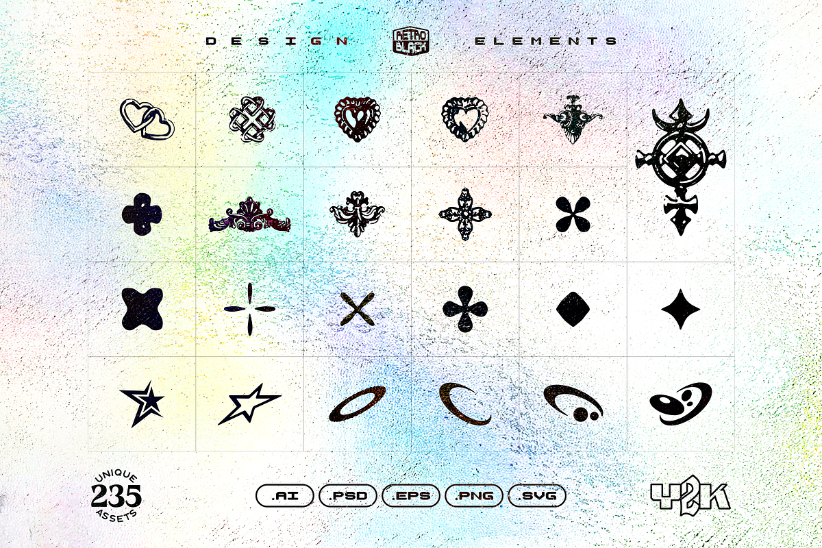 235 Y2K Shapes, Icons and Elements, an Object Graphic by Retro Black Studio (Photo 5 of 15)
