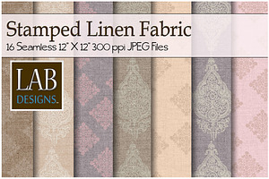 16 Stamped Linen Fabric Textures