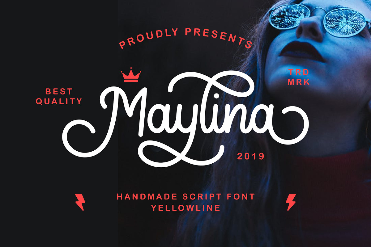 Maylina Script + Extras, a Script Font by yellowline (Photo 1 of 7)