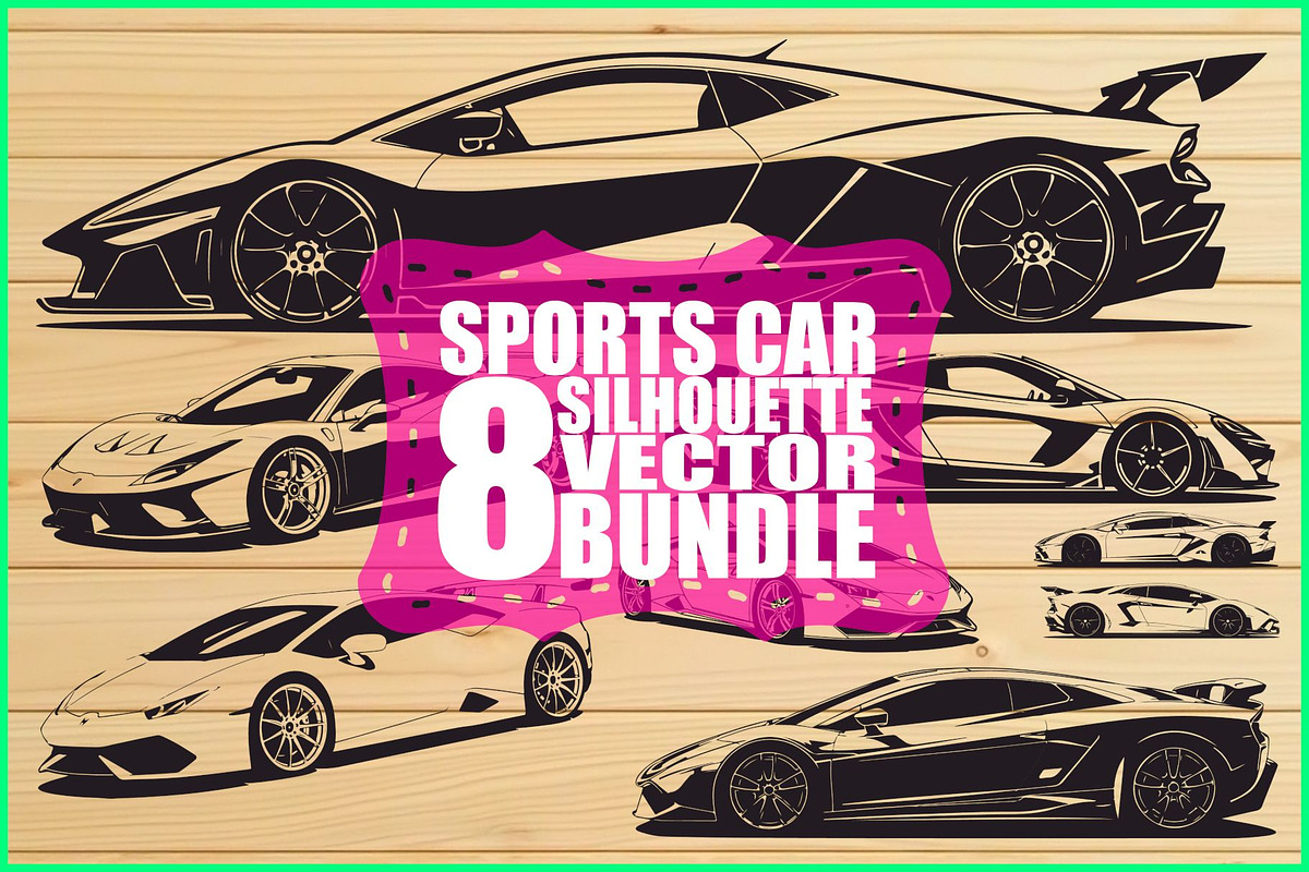 Racing Car Silhouette Bundle, an Illustration by Gfx_Store (Photo 1 of 9)