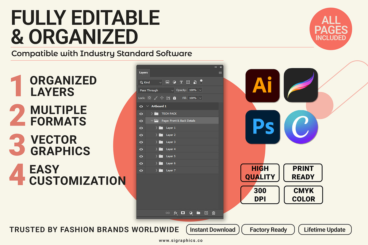 Boxy Oversized T-shirt Tech Pack, a Graphic by S.i. Graphics (Photo 4 of 4)