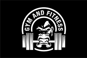 Fitness logo design with gorila icon, a Branding & Logo Template by swarnstudio