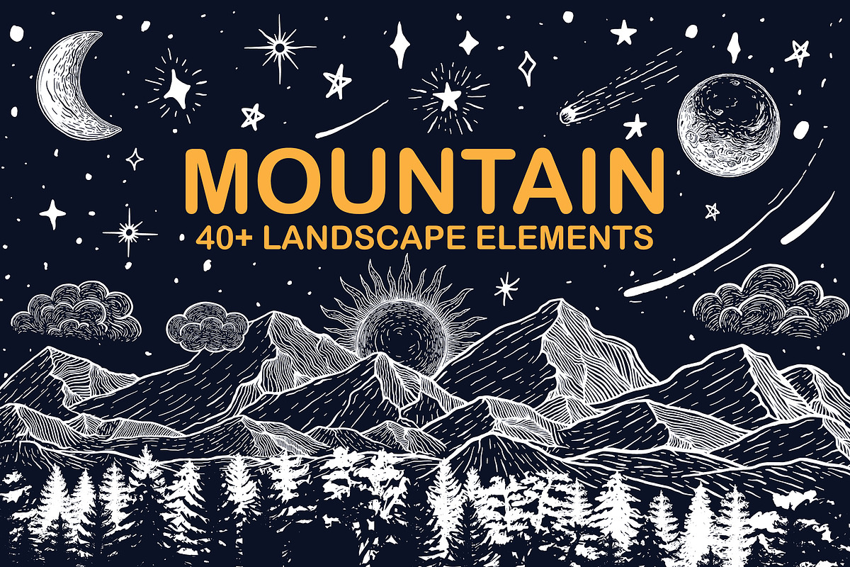 Mountain Landscape Elements, an Illustration by Artolabs (Photo 1 of 5)