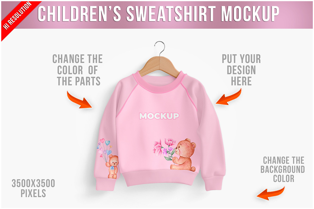 Children's Sweatshirt Mockup PSD, a Hoody Mockup by Bruno's Shop (Photo 1 of 4)