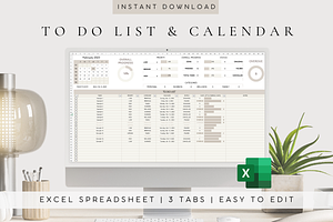 Excel To-Do List & Calendar