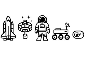 Space exploration symbols featuring, an Illustration by ZinetroN