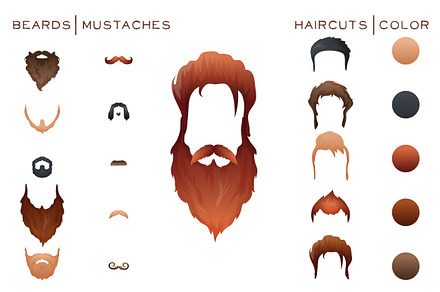 Beards&Mustaches&Hairstyles big set
