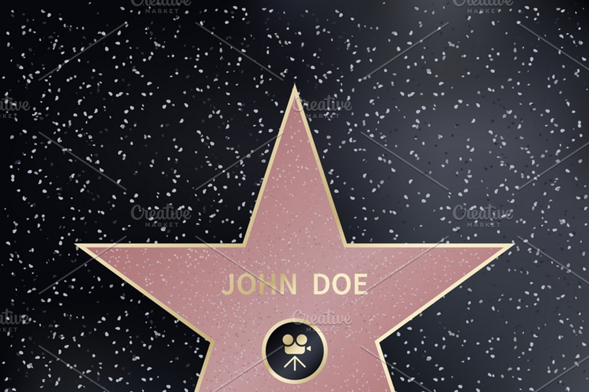 Hollywood walk of fame star, a Texture Illustration by Microvector
