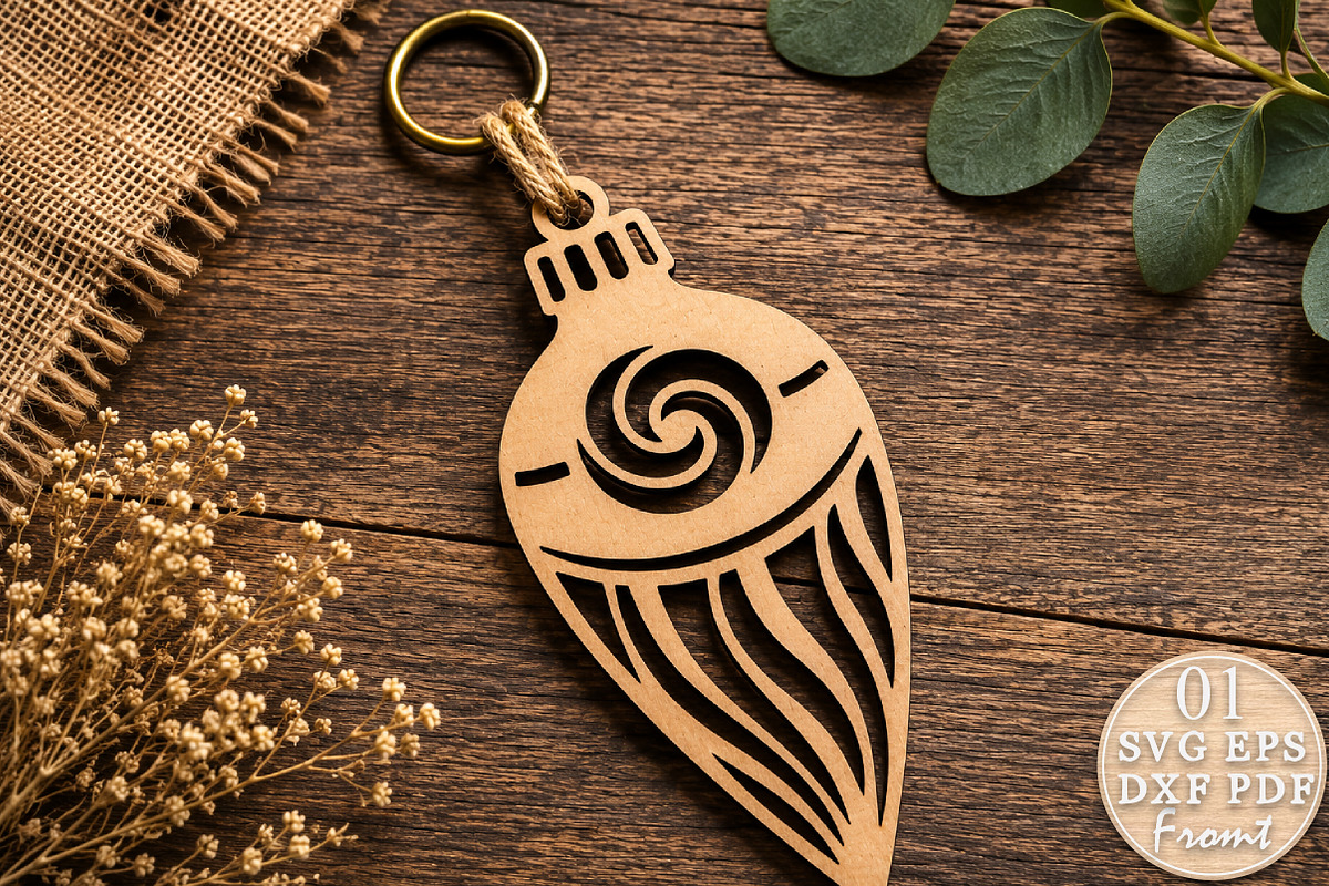 Christmas Keyring Laser Cut Design, a Seasonal Illustration by Rose Art (Photo 3 of 3)