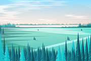 Country house landscape, a Decorative Illustration by Good Studio (Thumbnail 2 of 3)