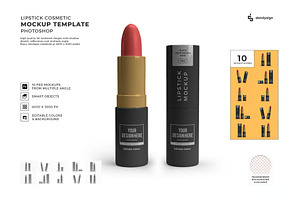 Lipstick Cosmetic Mockup Template, a Packaging Mockup by DesignRushMarket