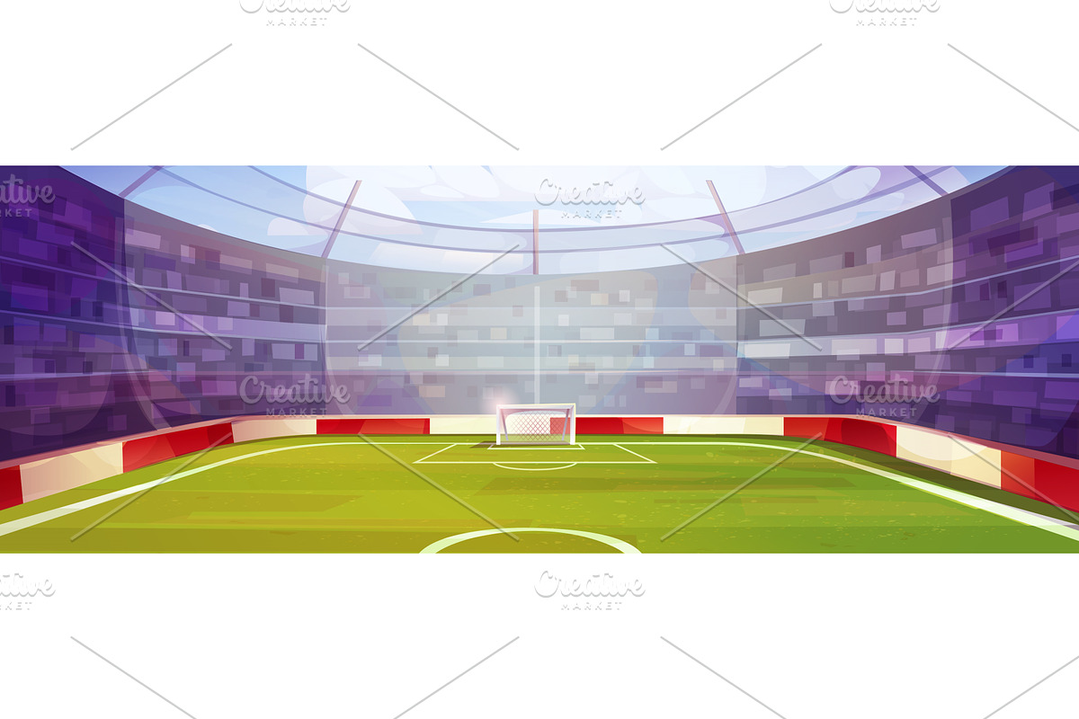 Cartoon soccer stadium interior view, a Sport Illustration by art PVP - market
