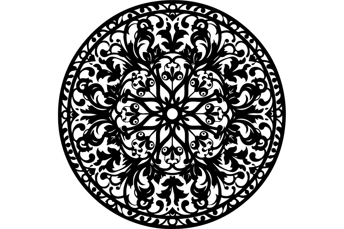 Black Floral Mandala Bundle, an Illustration by Designer_Momina (Photo 6 of 20)