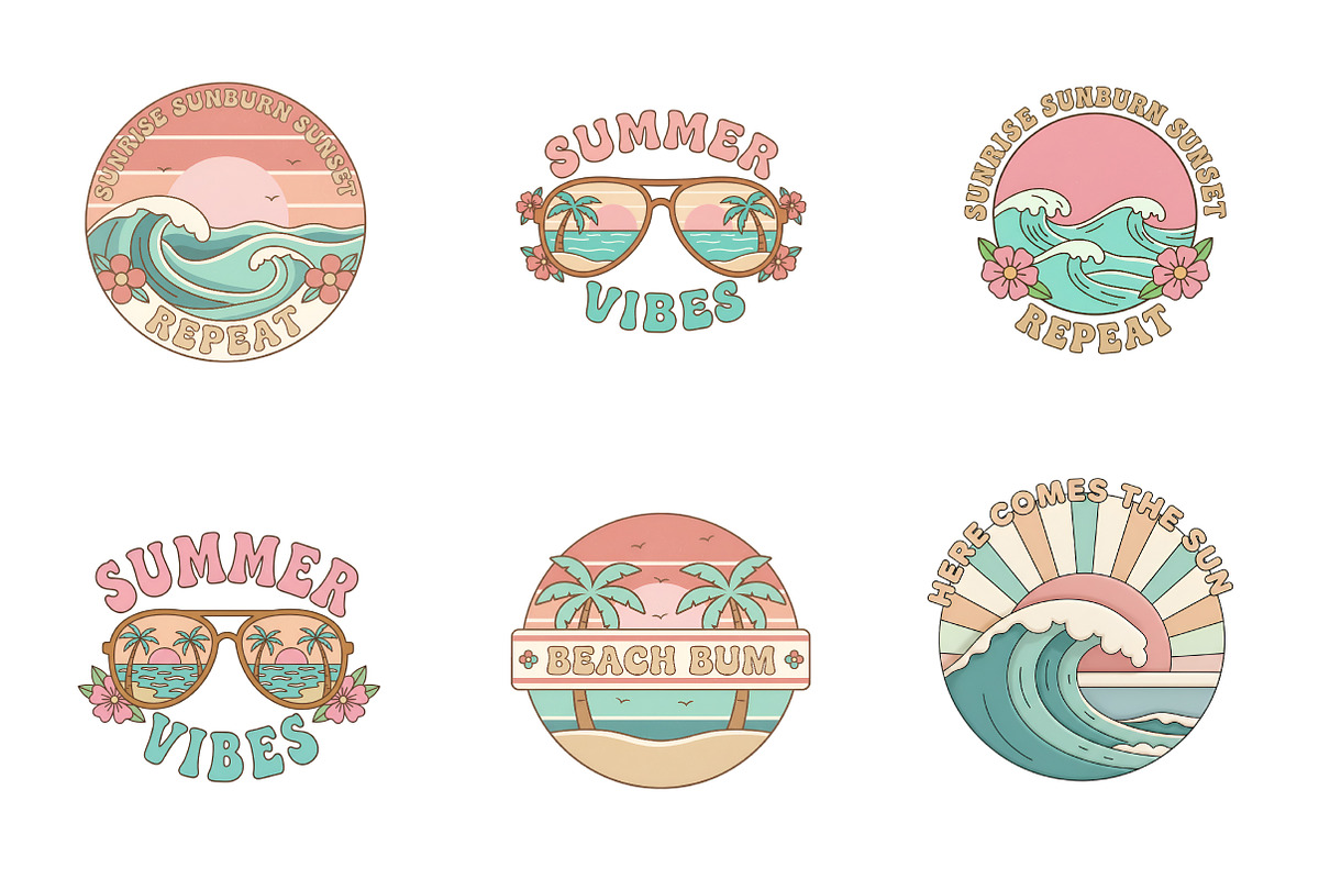 Vintage Beach Summer Sublimation, an Illustration by SinaCreation (Photo 3 of 11)