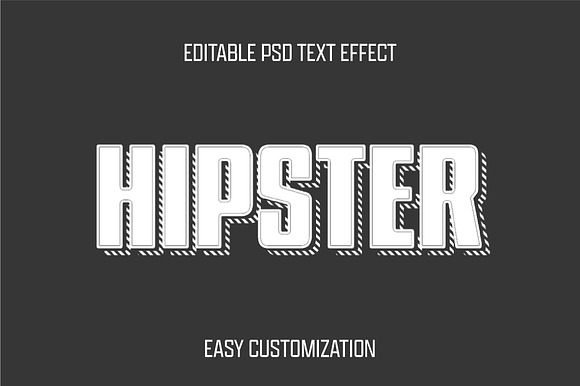 Retro Bold Lines Hipster Text Effect preview 2